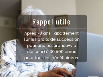Saviez-vous que l'abattement sur les droits de succession pour une assurance-vie change après 70 ans ?

Après 70 ans, l'abattement sur les droits de...
